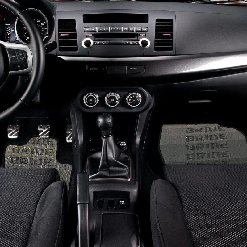 08-16 MITSUBISHI LANCER Set of 2PCS Bride Racing Fabric Floor Mats Interior Carpets with White 5D LED Logo Badge Emblem Light - Image 2