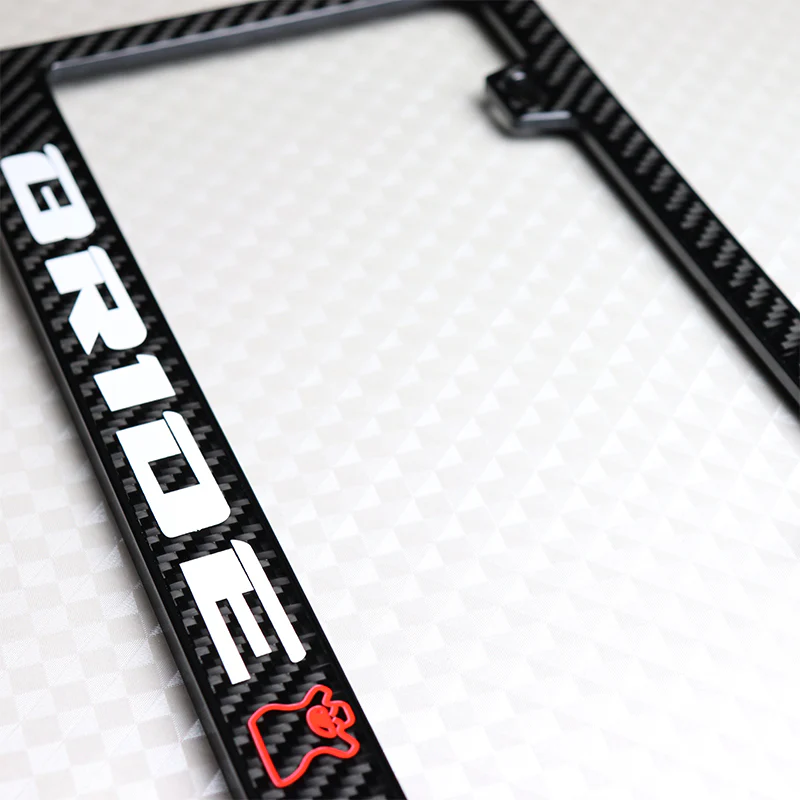 Bride 100% Real Carbon Fiber License Plate Frame with Caps & Screws - Image 5