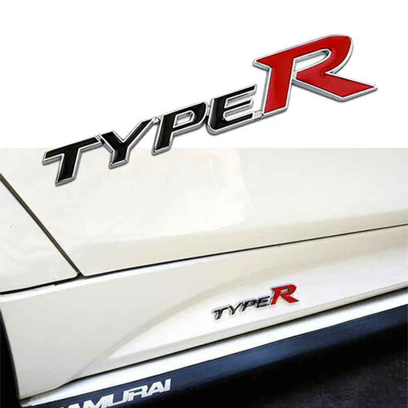 1 pc 3D Aluminum TYPE-R Car Front/Rear Badge Fender Body Emblem Decal Sticker NEW - Image 3