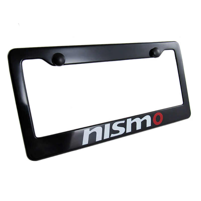 Nissan Nismo Black ABS License Plate Frame with Caps - Image 2