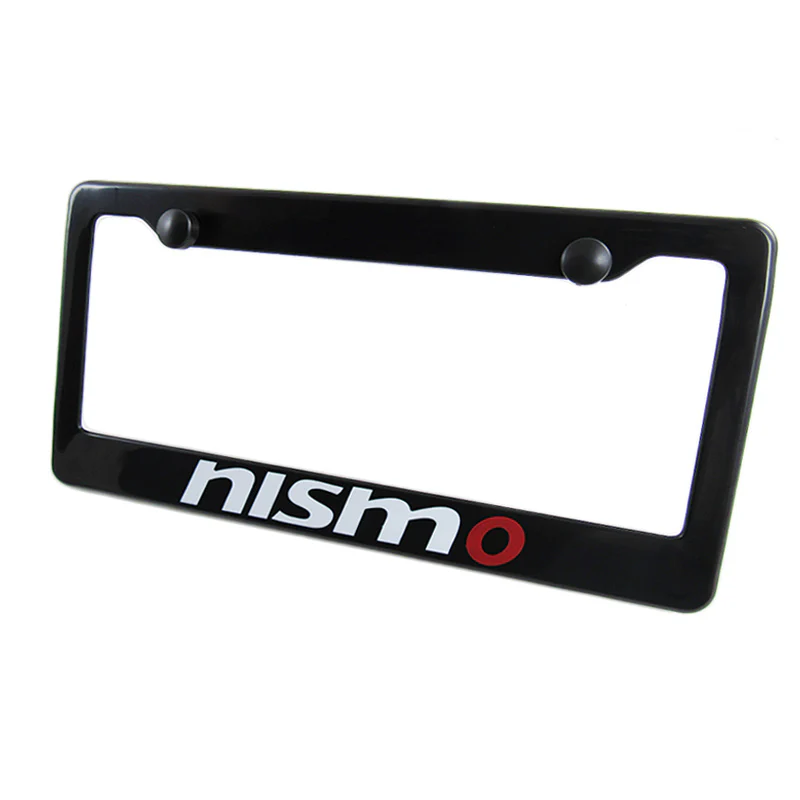 Nissan Nismo Black ABS License Plate Frame with Caps - Image 3