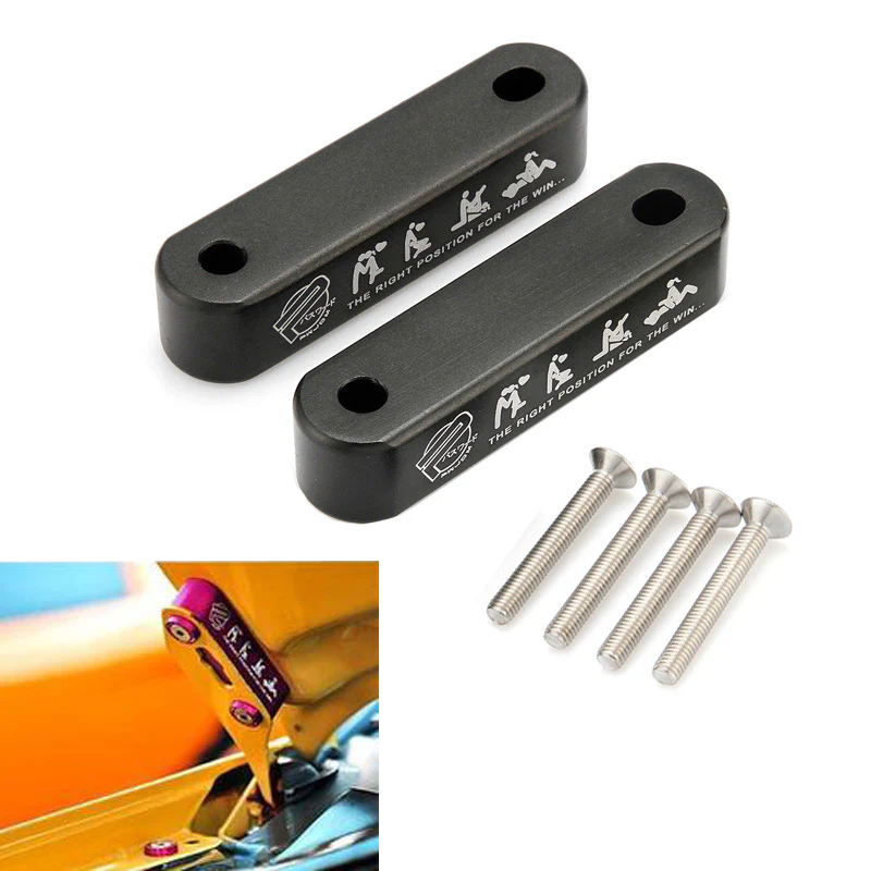 1 Set Black Password JDM Hood Vent Spacer Risers 90-01 Integra / 88-00 Civic New - Image 7