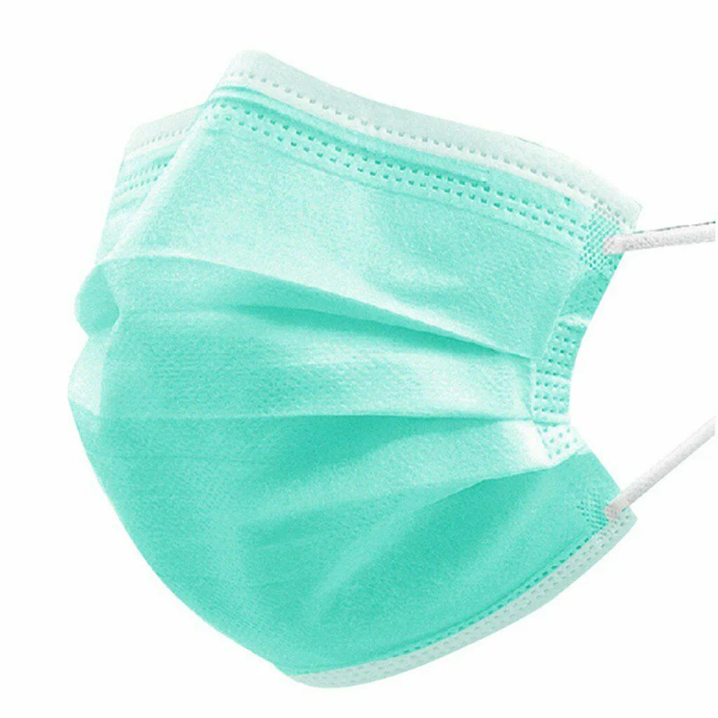 100 PCS Face Mask Non Medical Surgical Disposable 3Ply Earloop Mouth Cover - Green (with Box) - Image 4