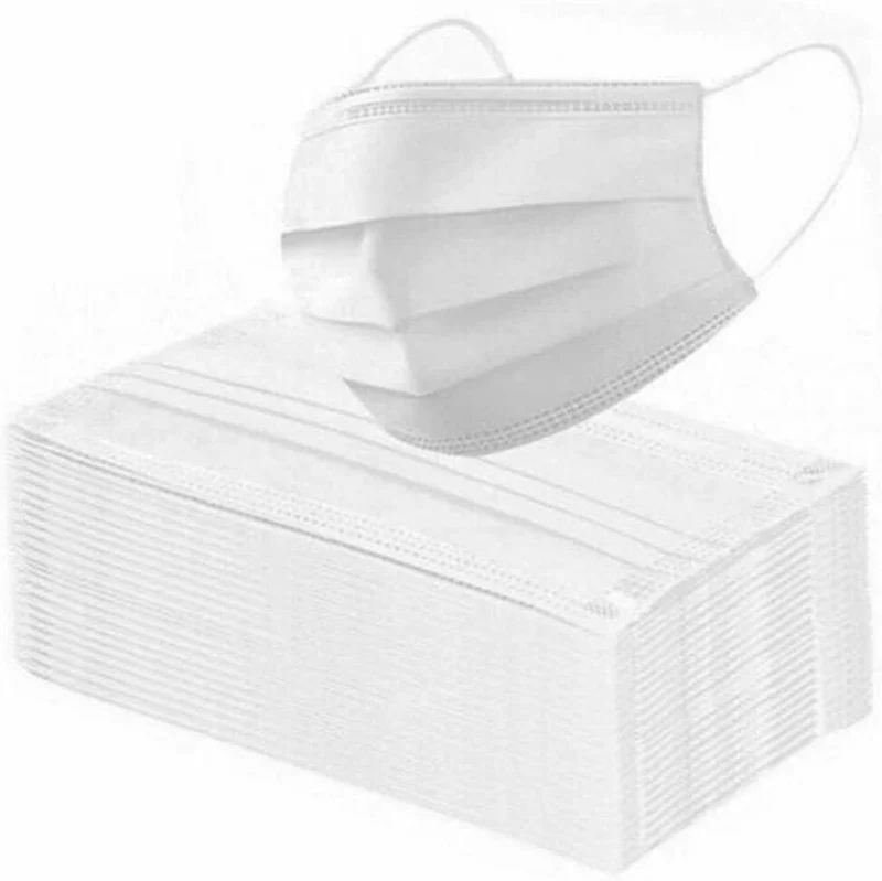 100 PCS Face Mask Non Medical Surgical Disposable 3Ply Earloop Mouth Cover - White (with Box) - Image 6