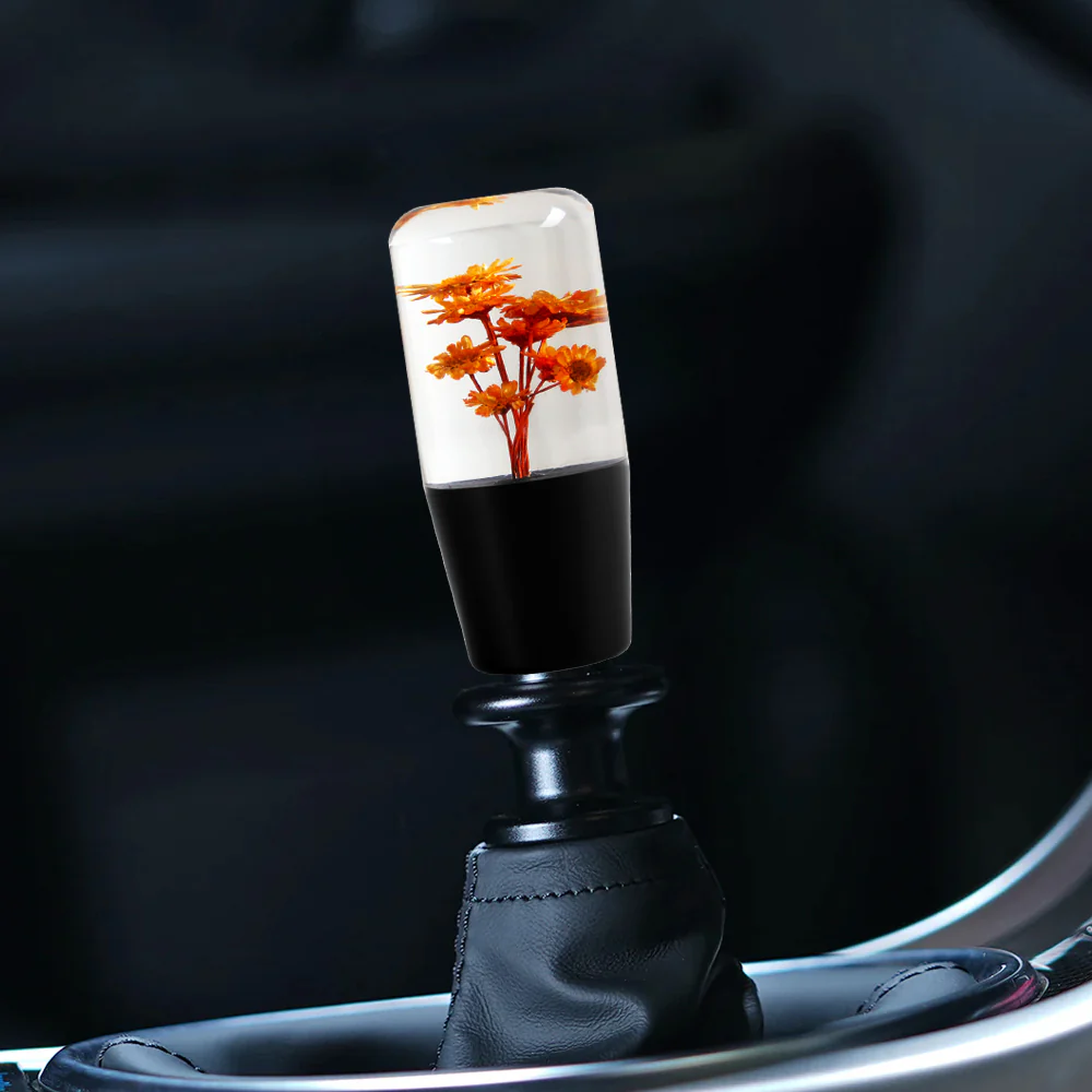 10CM JDM Clear Real Flowers Manual Gear Stick Shift Knob Lever Shifter Head VIP - Image 10
