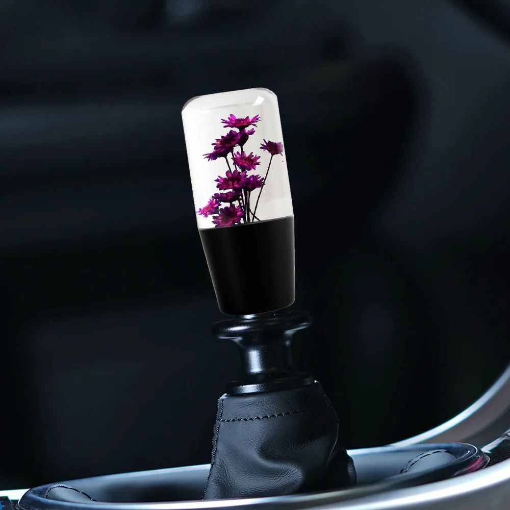 10CM JDM Clear Real Flowers Manual Gear Stick Shift Knob Lever Shifter Head VIP - Image 11