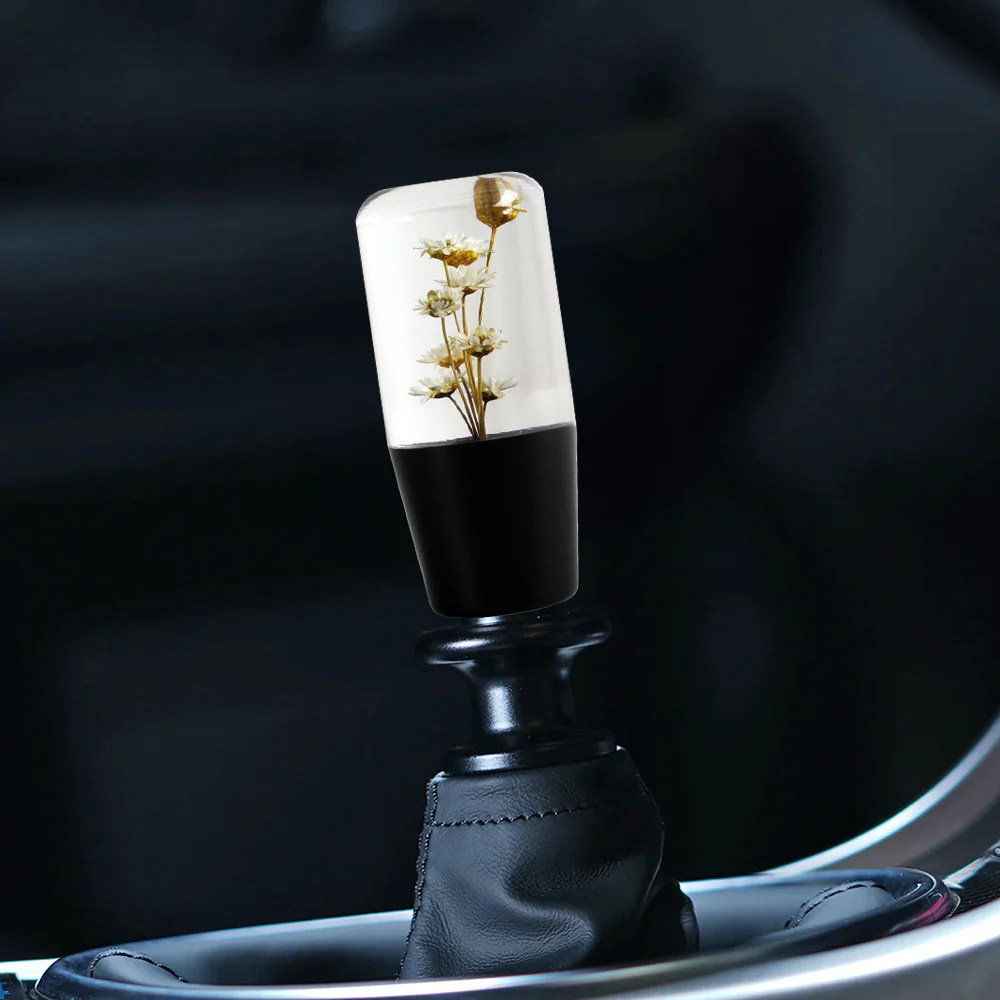 10CM JDM Clear Real Flowers Manual Gear Stick Shift Knob Lever Shifter Head VIP - Image 12