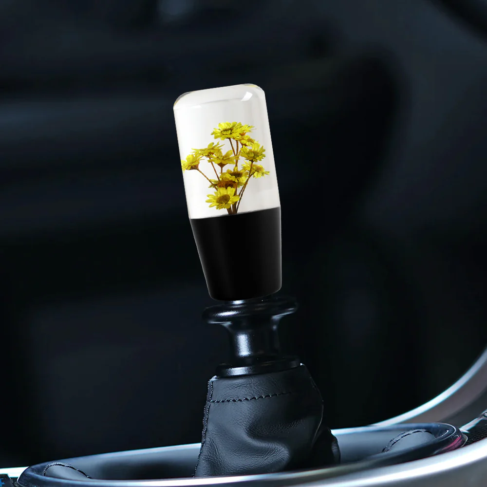 10CM JDM Clear Real Flowers Manual Gear Stick Shift Knob Lever Shifter Head VIP - Image 13