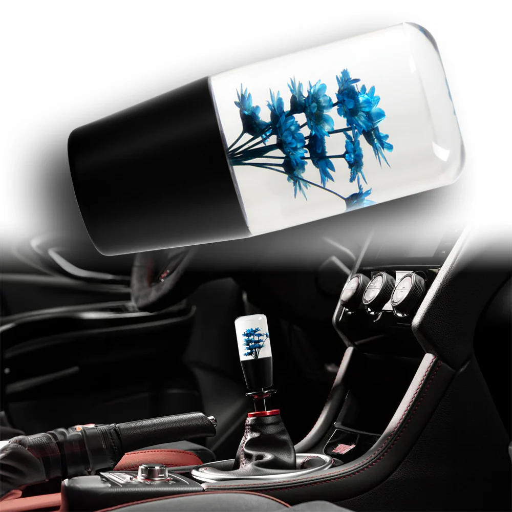 10CM JDM Clear Real Flowers Manual Gear Stick Shift Knob Lever Shifter Head VIP - Image 2