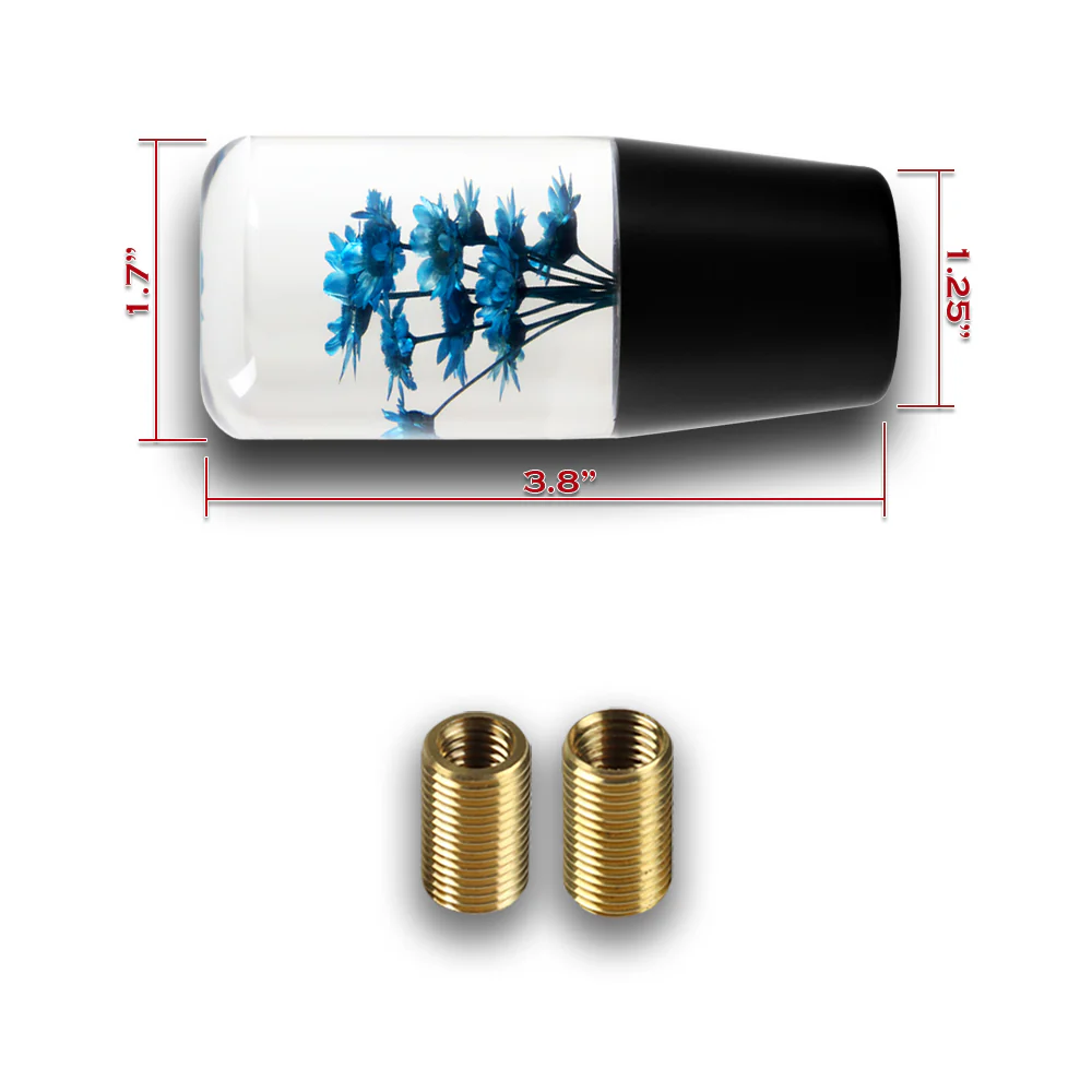 10CM JDM Clear Real Flowers Manual Gear Stick Shift Knob Lever Shifter Head VIP - Image 3