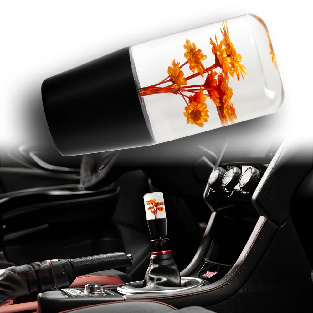 10CM JDM Clear Real Flowers Manual Gear Stick Shift Knob Lever Shifter Head VIP - Image 4