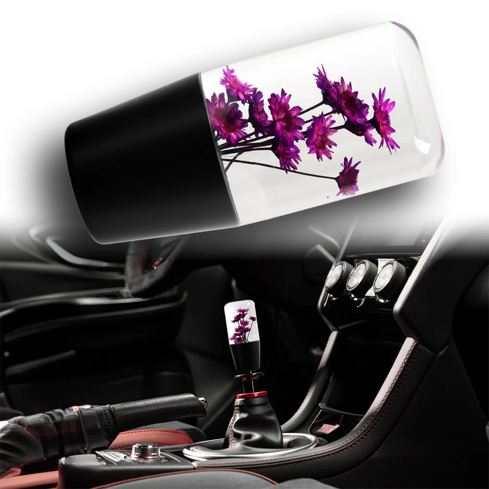 10CM JDM Clear Real Flowers Manual Gear Stick Shift Knob Lever Shifter Head VIP - Image 6