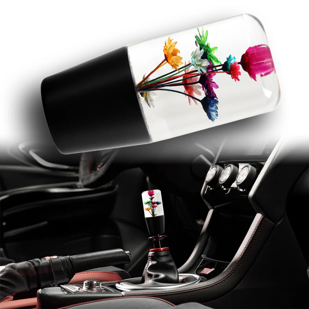 10CM JDM Clear Real Flowers Manual Gear Stick Shift Knob Lever Shifter Head VIP - Image 7