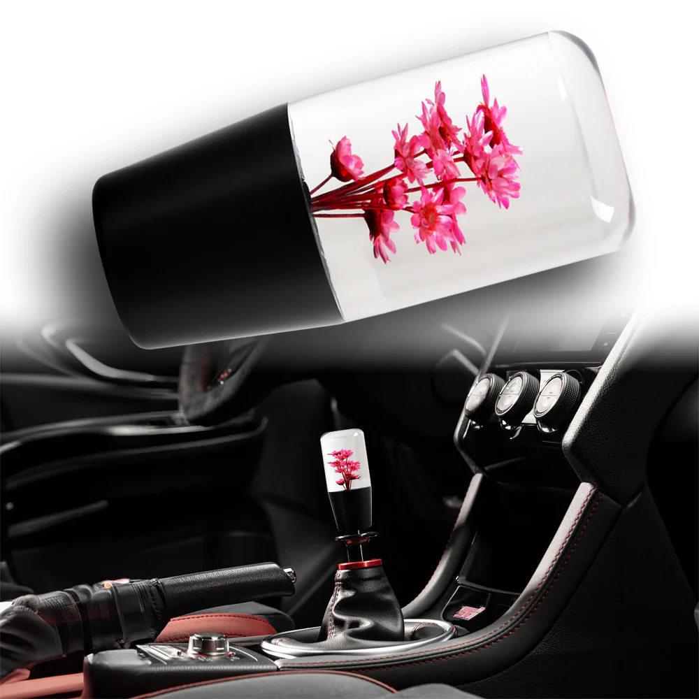 10CM JDM Clear Real Flowers Manual Gear Stick Shift Knob Lever Shifter Head VIP - Image 8