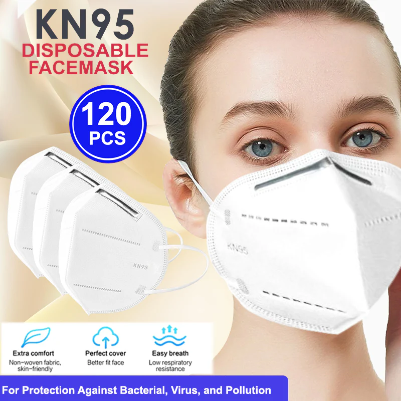 120 PCS KN95 Face Mask 5 Layers Disposable Protective Respirator Mouth Non Medical Cover (New with Box) - Image 7