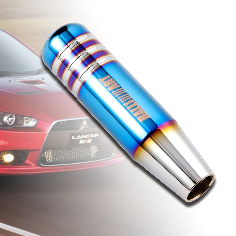 13CM- RALLIART Aluminum Burnt Blue Universal Gear Shift Knob Shifter Lever Head - Image 2