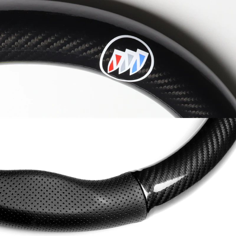 15" Carbon Fiber Style Quality Leather Car Steering Wheel Cover For All BUICK NEW x1 - Image 3