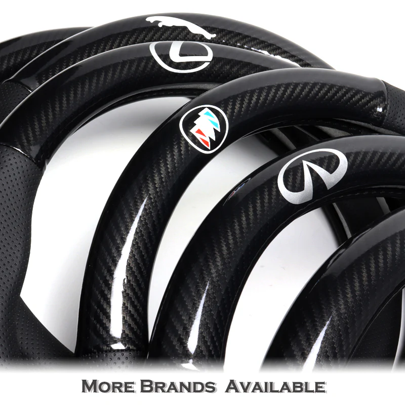 15" Carbon Fiber Style Quality Leather Car Steering Wheel Cover For All Ford NEW x1 - Image 10