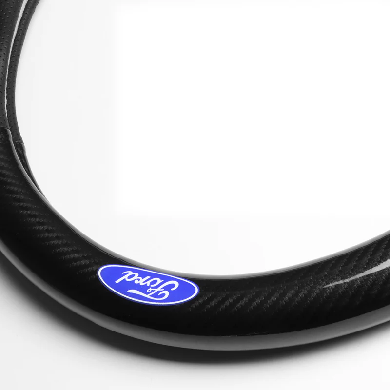 15" Carbon Fiber Style Quality Leather Car Steering Wheel Cover For All Ford NEW x1 - Image 3