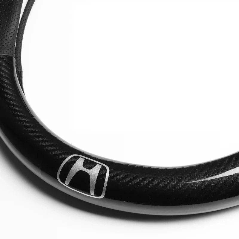 15" Carbon Fiber Style Quality Leather Car Steering Wheel Cover For All Honda NEW x1 - Image 2