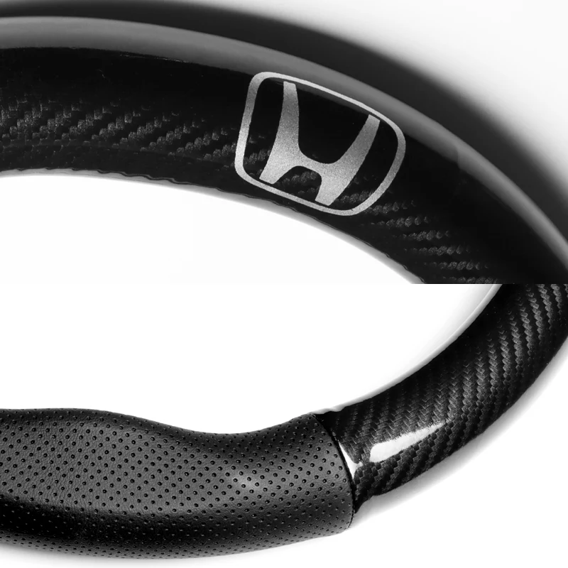 15" Carbon Fiber Style Quality Leather Car Steering Wheel Cover For All Honda NEW x1 - Image 7