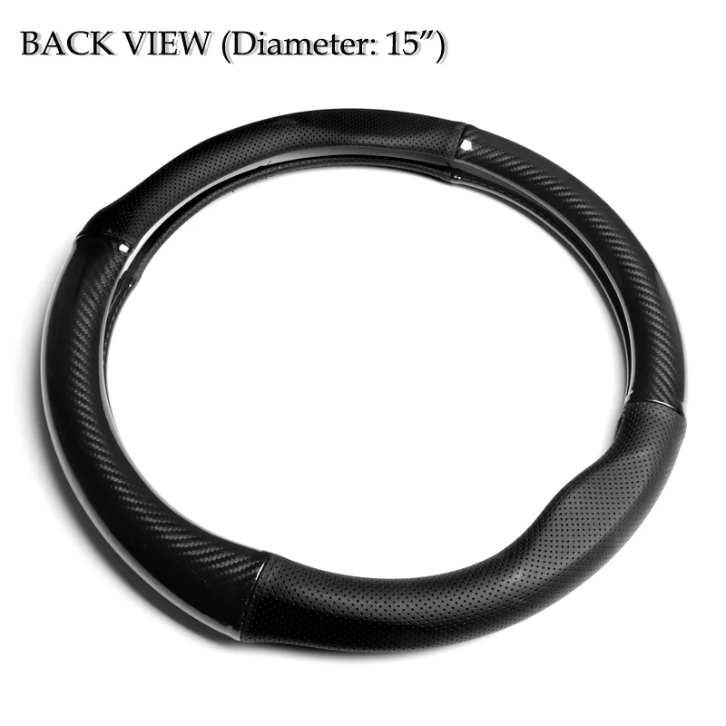 15" Carbon Fiber Style Quality Leather Car Steering Wheel Cover For All Honda NEW x1 - Image 9