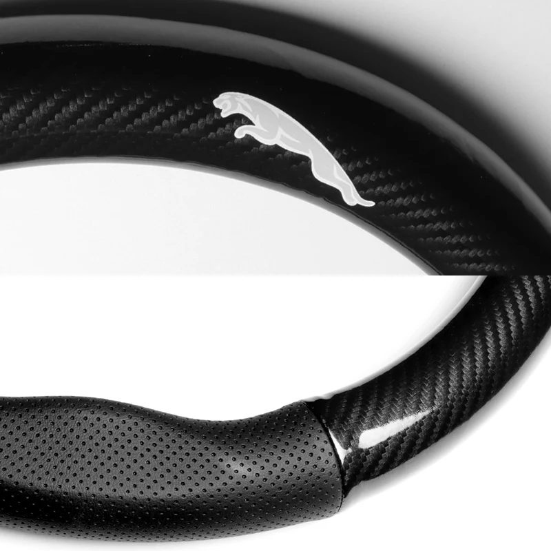 15" Carbon Fiber Style Quality Leather Car Steering Wheel Cover For All JAGUAR NEW x1 - Image 7