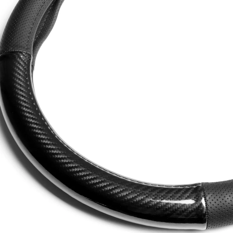 Universal 15" Carbon Fiber Style Quality Leather Car Steering Wheel Cover For All NEW x1 - Image 2