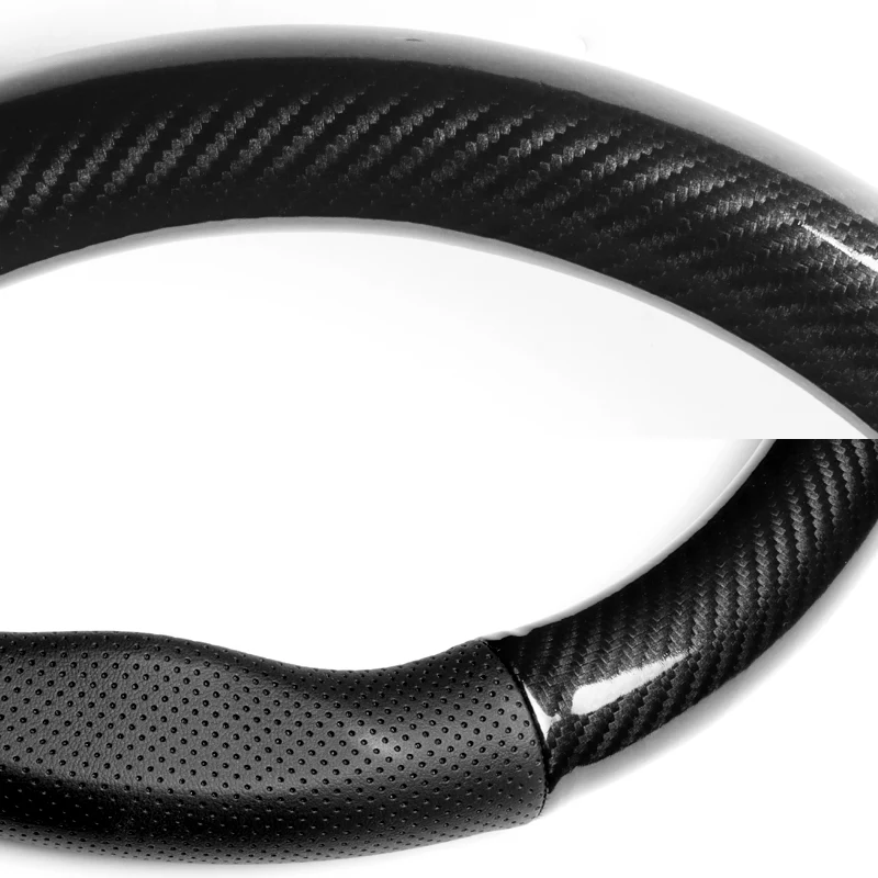 Universal 15" Carbon Fiber Style Quality Leather Car Steering Wheel Cover For All NEW x1 - Image 5