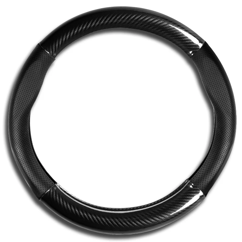 Universal 15" Carbon Fiber Style Quality Leather Car Steering Wheel Cover For All NEW x1 - Image 7