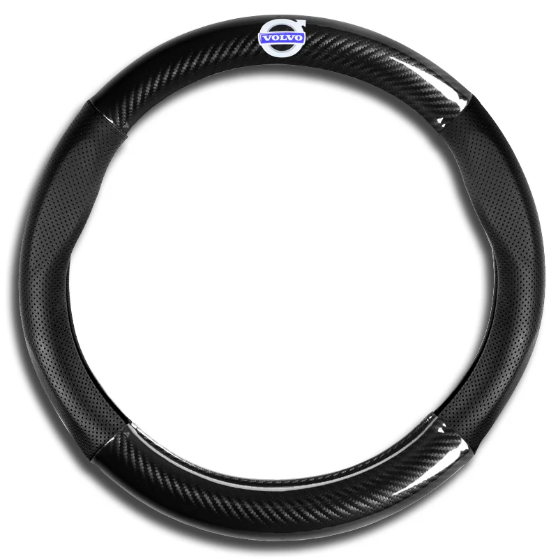 15" Carbon Fiber Style Quality Leather Car Steering Wheel Cover For All VOLVO NEW x1 - Image 5