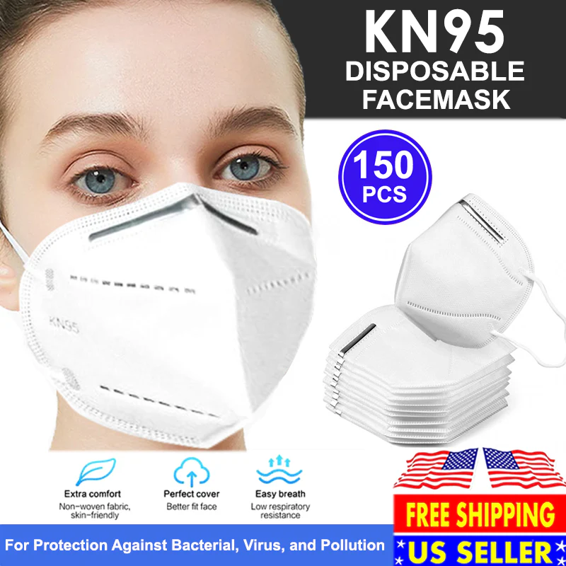 150 PCS KN95 Face Mask 5 Layers Disposable Protective Respirator Mouth Non Medical Cover (New with Box) - Image 2