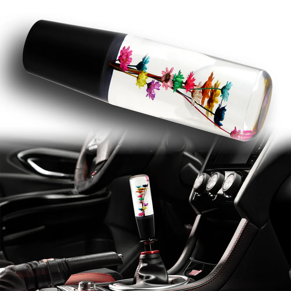 15CM JDM Clear Real Flowers Manual Gear Stick Shift Knob Lever Shifter Head VIP - Image 10