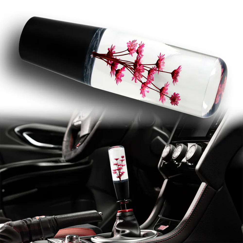 15CM JDM Clear Real Flowers Manual Gear Stick Shift Knob Lever Shifter Head VIP - Image 12