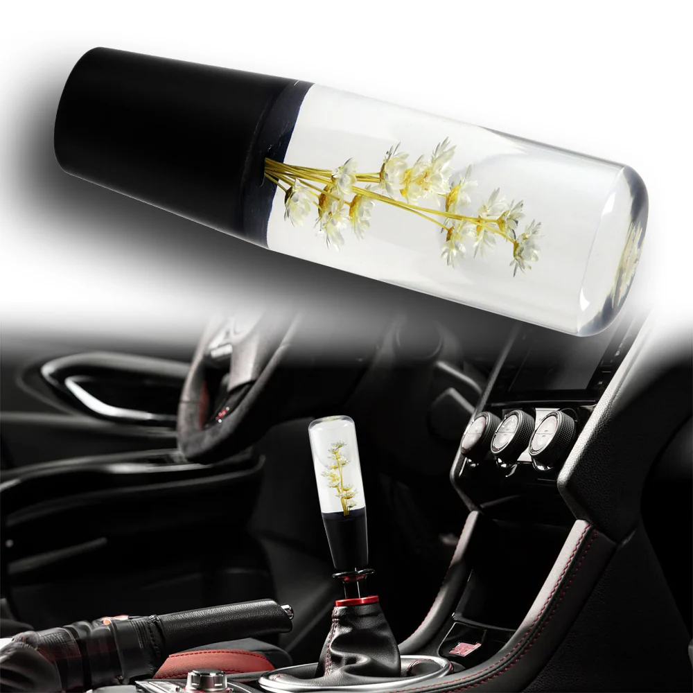 15CM JDM Clear Real Flowers Manual Gear Stick Shift Knob Lever Shifter Head VIP - Image 13