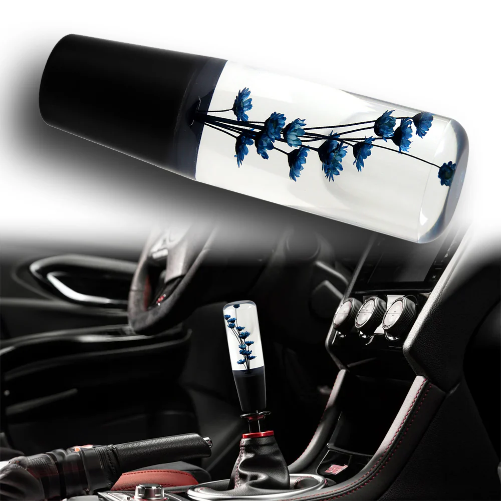 15CM JDM Clear Real Flowers Manual Gear Stick Shift Knob Lever Shifter Head VIP - Image 2