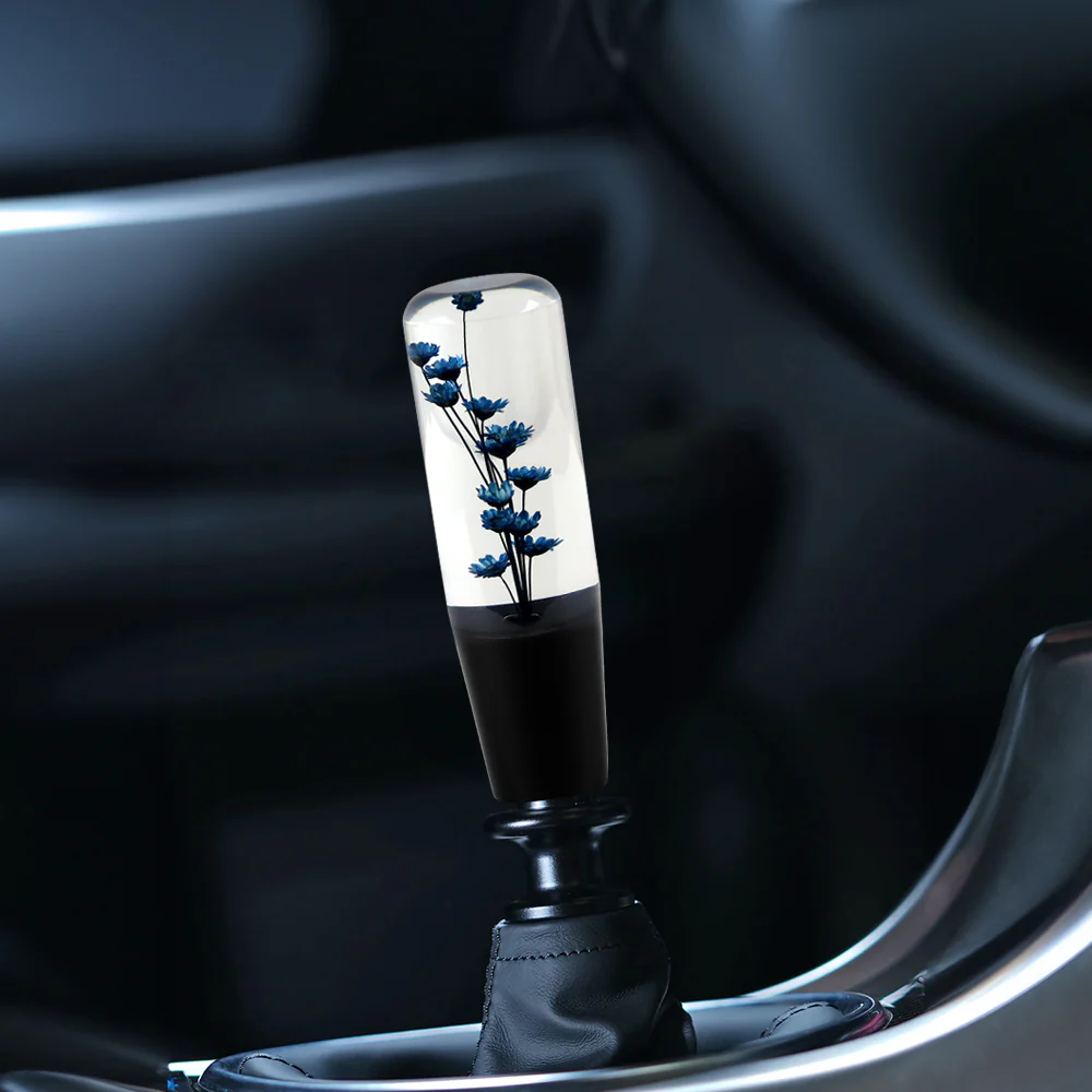 15CM JDM Clear Real Flowers Manual Gear Stick Shift Knob Lever Shifter Head VIP - Image 3