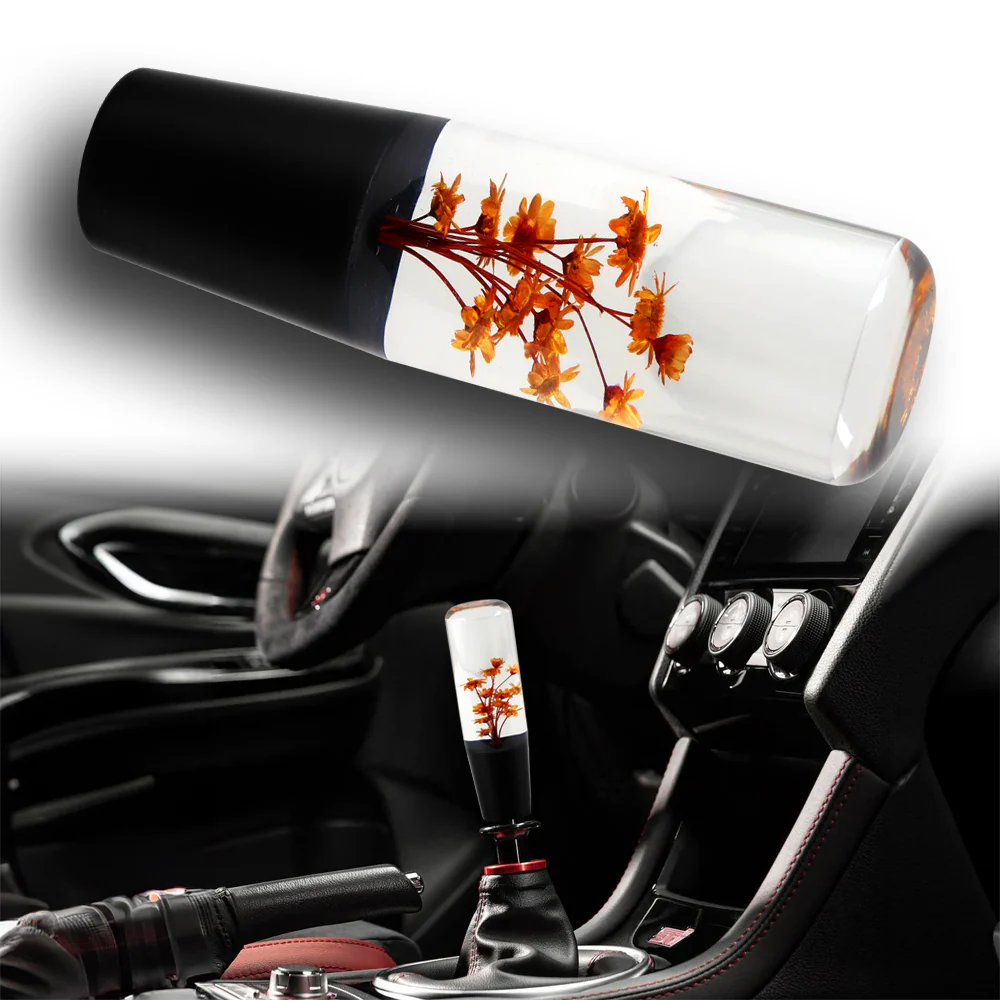 15CM JDM Clear Real Flowers Manual Gear Stick Shift Knob Lever Shifter Head VIP - Image 4