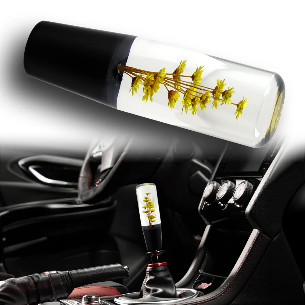 15CM JDM Clear Real Flowers Manual Gear Stick Shift Knob Lever Shifter Head VIP - Image 6