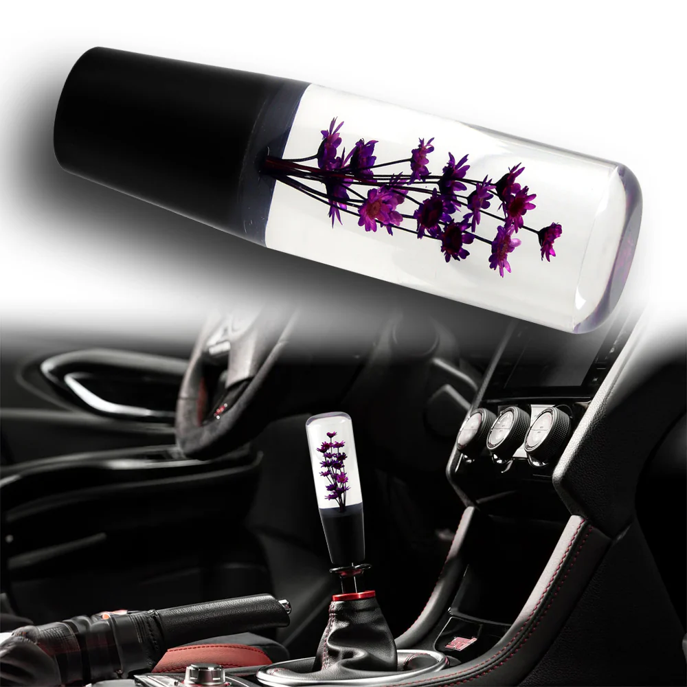 15CM JDM Clear Real Flowers Manual Gear Stick Shift Knob Lever Shifter Head VIP - Image 8