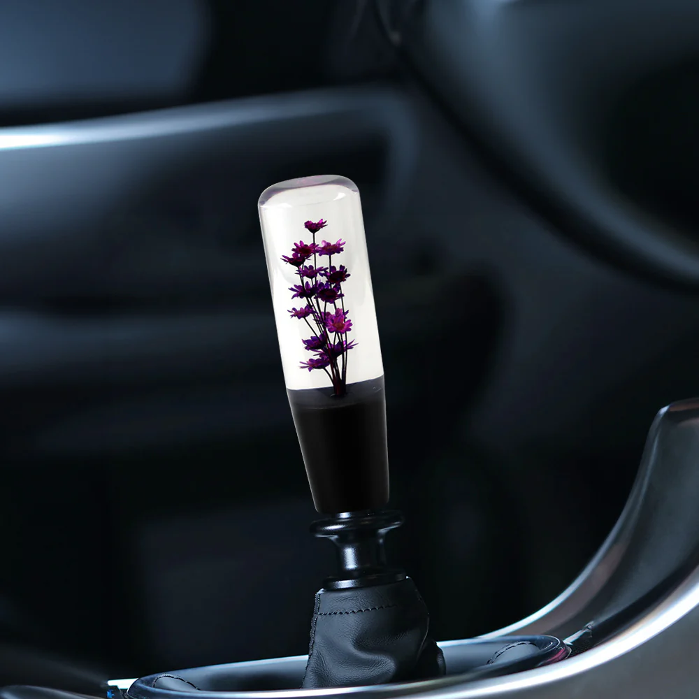 15CM JDM Clear Real Flowers Manual Gear Stick Shift Knob Lever Shifter Head VIP - Image 9