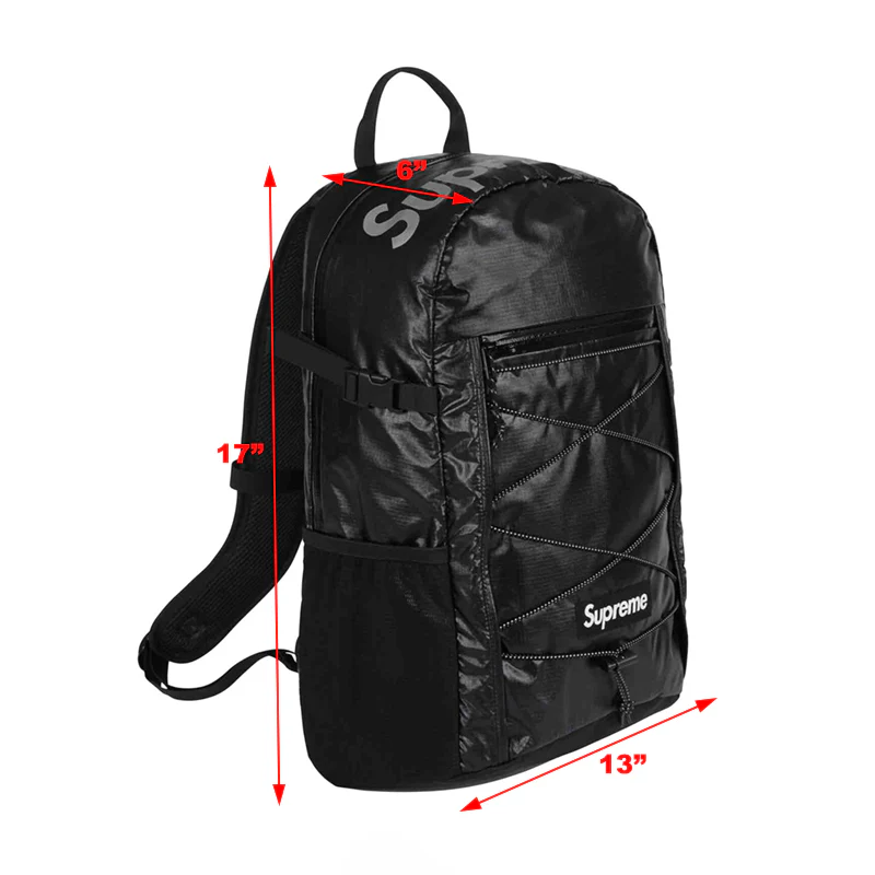 Black Supreme3M Box Logo Backpack Bag Unisex High Quality Laptop School Bag NEW 17"X13" - Image 2