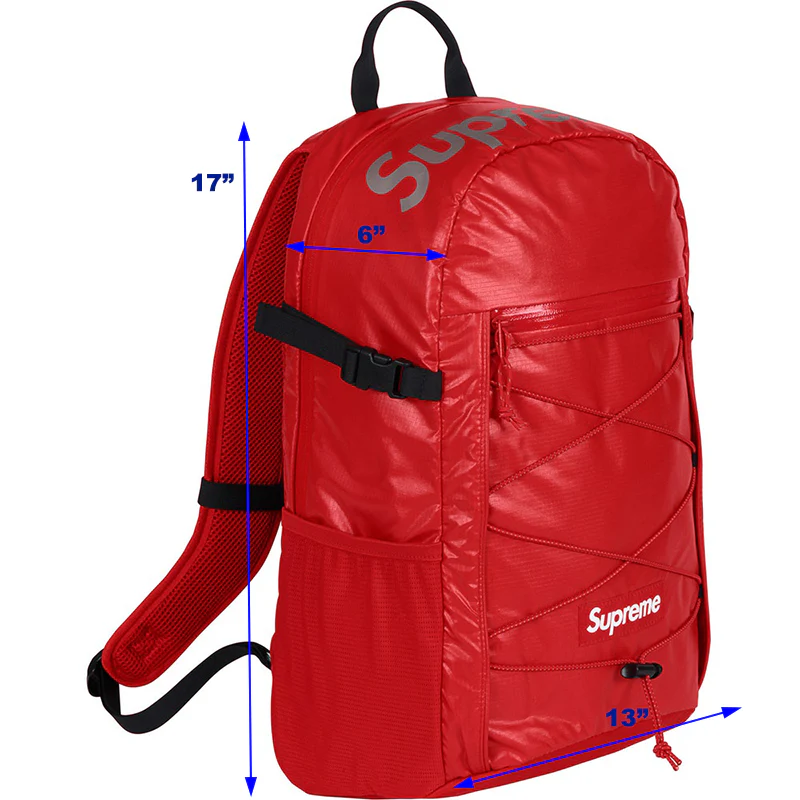 17" Supreme3M Box Logo Unisex High Quality Travel Sport Laptop Backpack School Bag - Red - Image 2