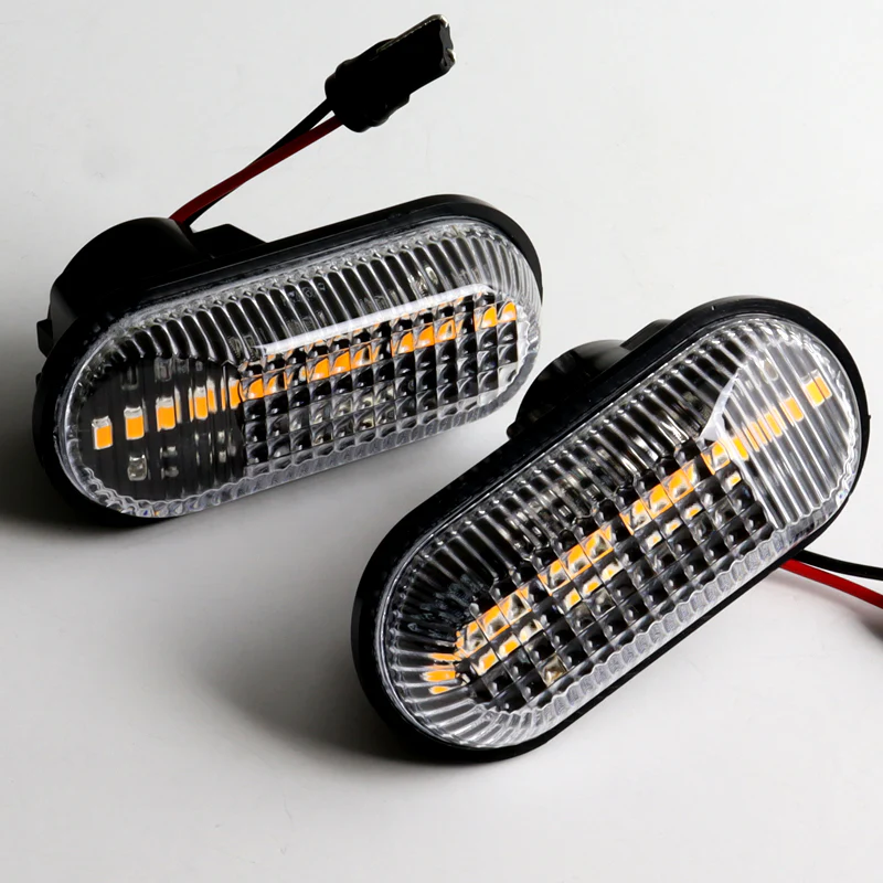 1985-2011 Honda Civic Amber LED Turn Signal Front Side Marker Lights -Clear Lens - Image 2