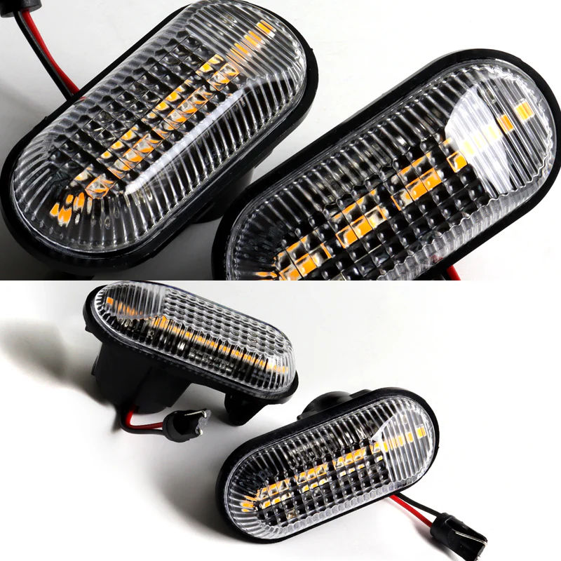 1985-2011 Honda Civic Amber LED Turn Signal Front Side Marker Lights -Clear Lens - Image 4