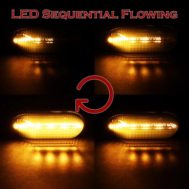2000-2009 Honda S2000 Sequential Amber LED Turn Signal Front Side Marker Lights -Smoked Lens - Image 5