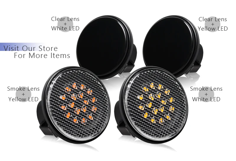 1989-2015 Mazda MX-5 Amber LED Side Repeater Indicator Lights -Clear Lens - Image 5