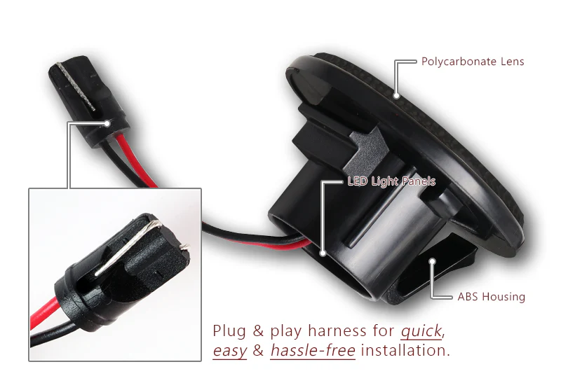 1989-2015 Mazda MX-5 White LED Side Repeater Indicator Lights -Smoked Lens - Image 2