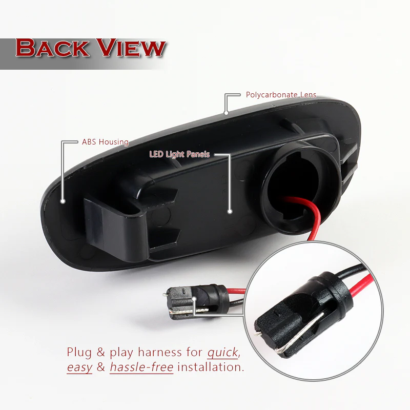 1993-2001 Subaru Impreza Amber LED Turn Signal Front Side Marker Lights -Smoked Lens - Image 3