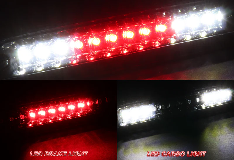 1999-2006 Ford Super Duty LED Third Brake Light with Cargo Light - Black Housing Smoked Lens - Image 4